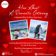 Honeymoon flyer Publicación de Instagram template