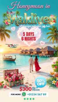 Honeymoon in Maldives Instagram Story Video template