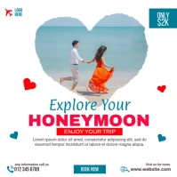 Honeymoon Travel Vacation Instagram Post template