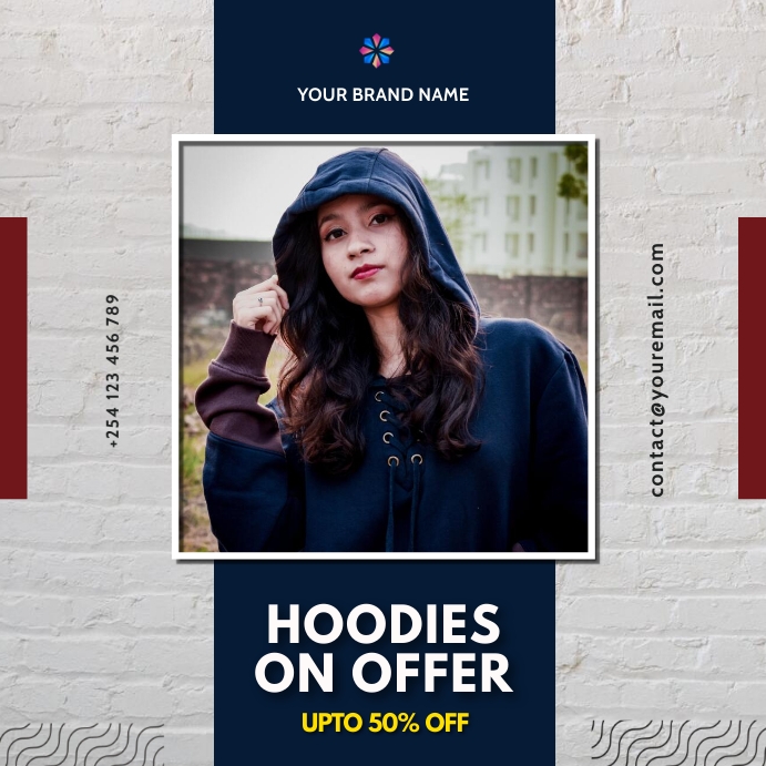 hoodie fashion sale template Square (1:1)