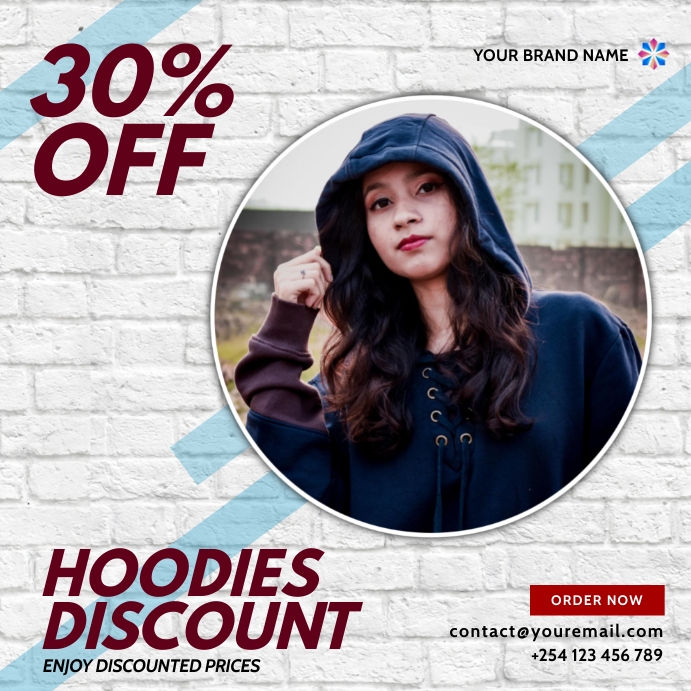 hoodie fashion sale template Square (1:1)