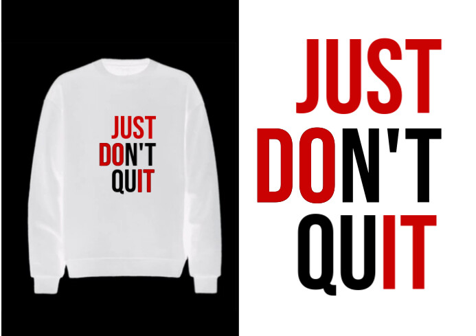 Hoodie mock-up JUST DO IT DON'T QUIT A3 template