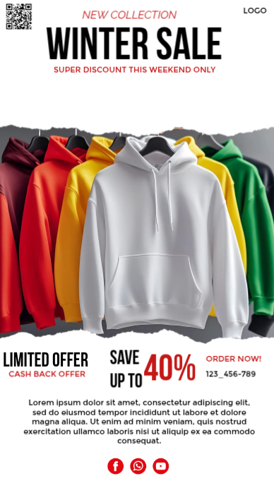 Hoodie Season Winter Sale História do Instagram template