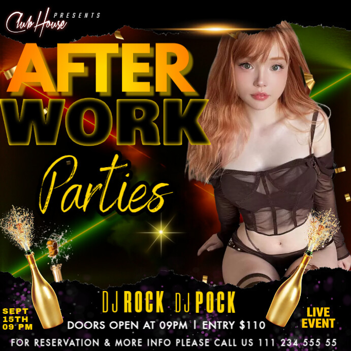 hookah & drinks party, Publicação no Instagram template