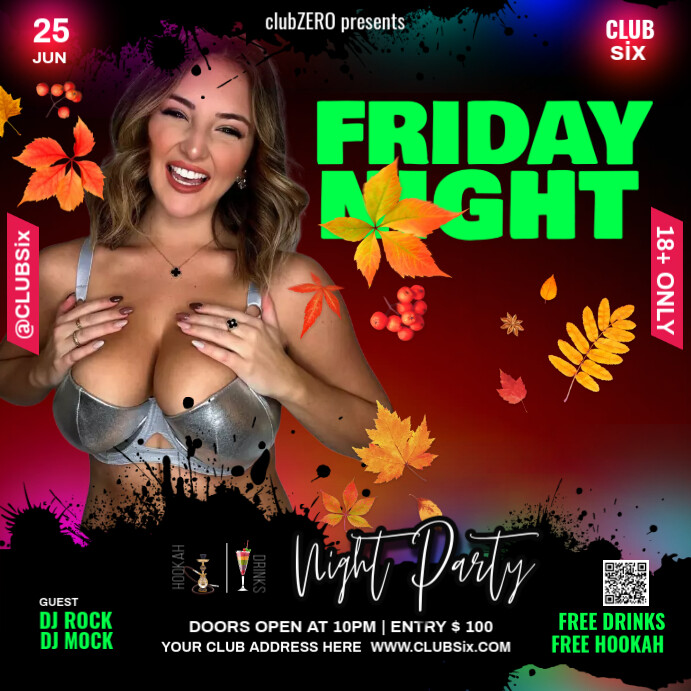 hookah & drinks party, Publicação no Instagram template