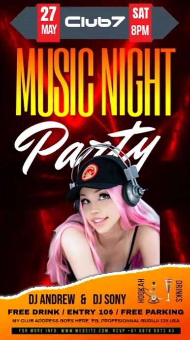 hookah & drinks party, Instagram Story template