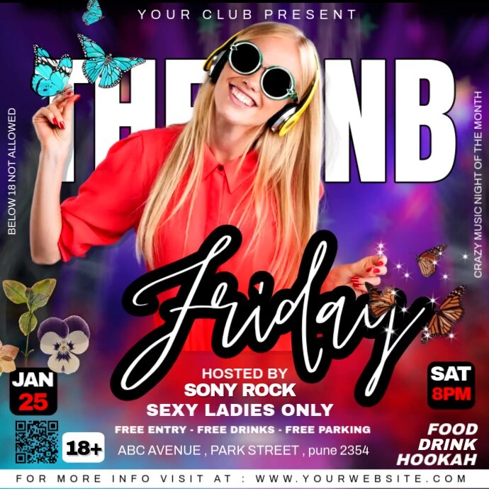 hookah & drinks party, Publicação no Instagram template