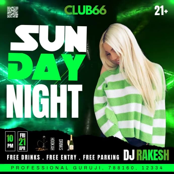 hookah & drinks party, Quadrato (1:1) template