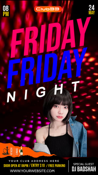 hookah adult only party, Instagram Story template