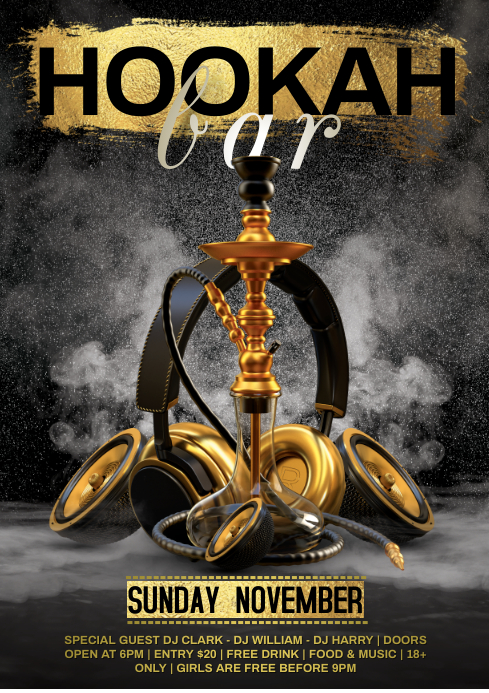 Copy of hookah bar | PosterMyWall Copy of hookah bar | PosterMyWall