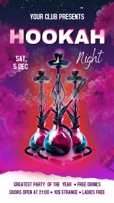Hookah Digital Display (9:16) template