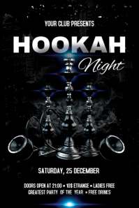Hookah Flyer Cartel de 4 × 6 pulg. template