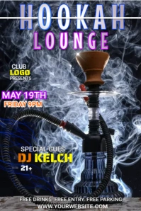 HOOKAH FLYER TEMPLATE Cartel de 4 × 6 pulg.