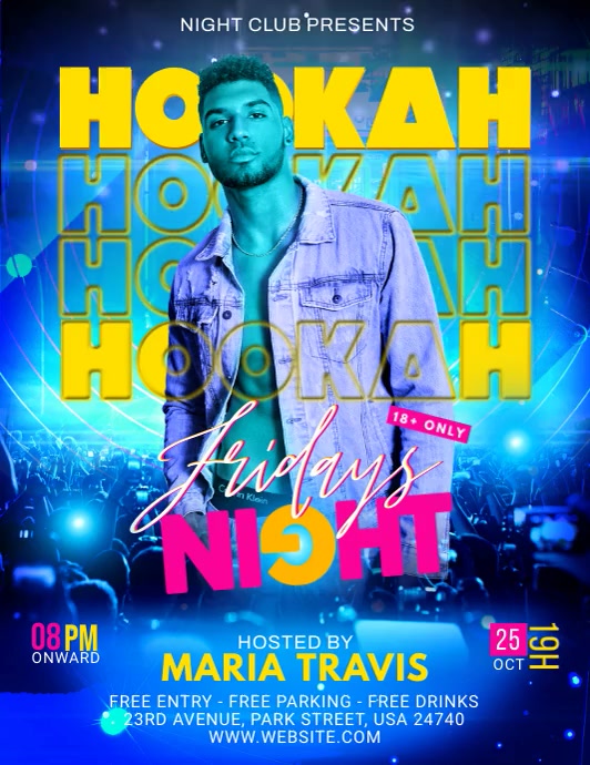 HOOKAH FRIDAY NIGHT Flyer (US-Letter) template