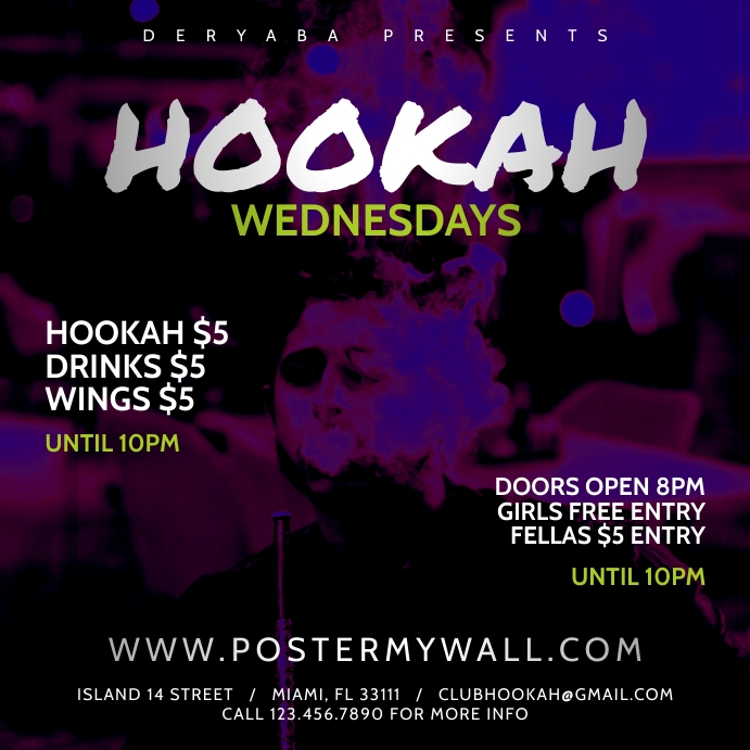 Shisha Promotion Hookah Instagram Promo Banner | PosterMyWall