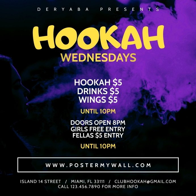 Hookah Instagram Promo Banner Template PosterMyWall
