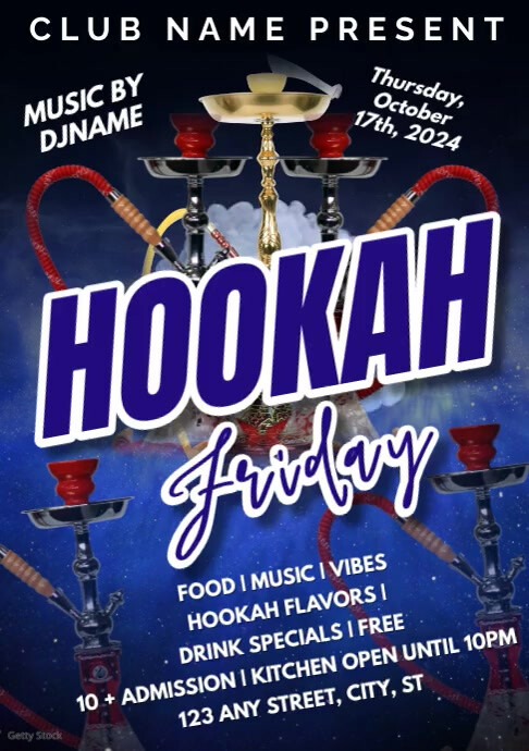 Plantilla de hookah launge Flyers | PosterMyWall