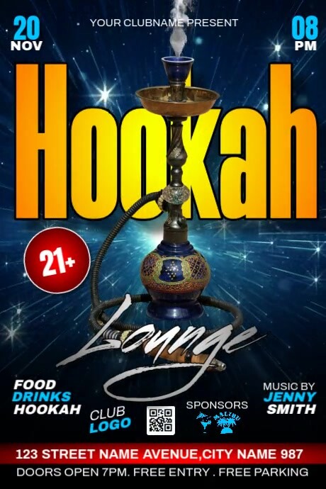 Hookah Lounge Template PosterMyWall hookah-lounge-template-postermywall