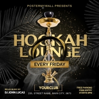 hookah lounge Instagram Post template