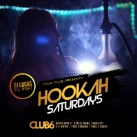 hookah lounge Instagram Post template