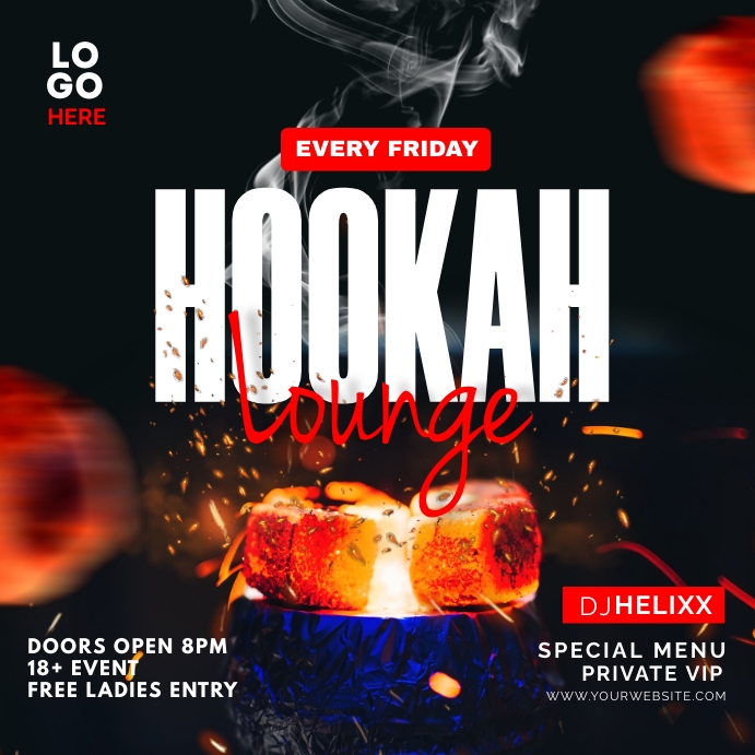 hookah lounge Publicação no Instagram template