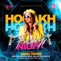 Hookah Lounge Flyer Instagram Post template