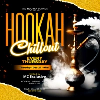 Hookah Lounge  flyer template Instagram Plasing