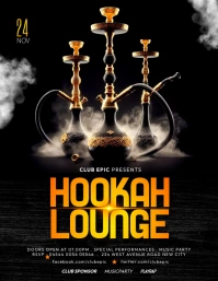 Hookah Lounge invitation flyer template