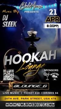 HOOKAH LOUNGE PARTY FLYER POSTER Instagram Story template