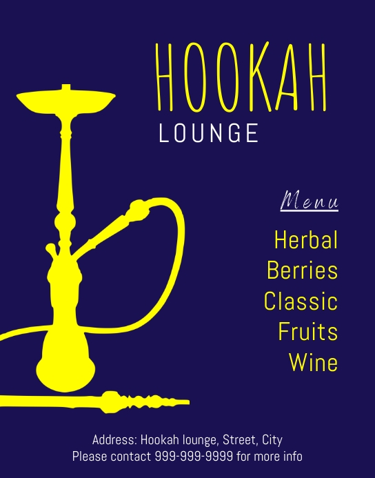 Hookah menu Poster/Wallboard template