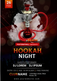 hookah night A4 template
