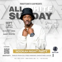 Hookah Night Party White Instagram Post template