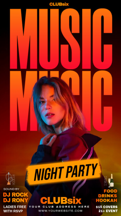 hookah party, เรื่องราวบน Instagram template