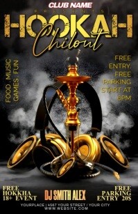hookah party Half Page Wide template