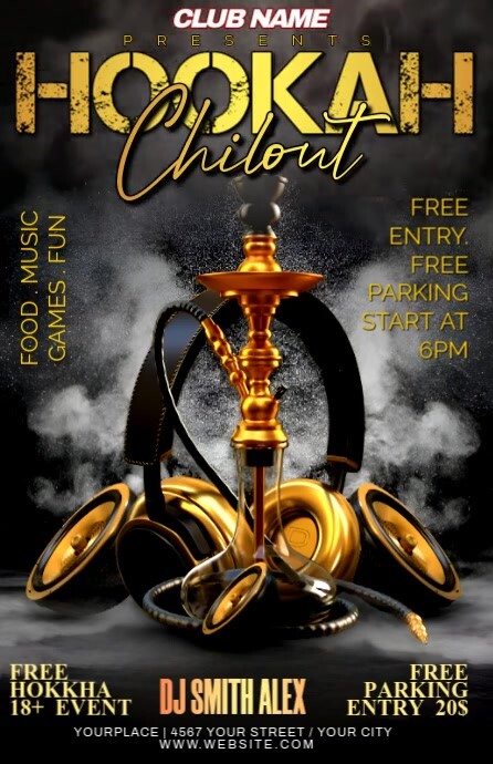 hookah party Half Page Wide template