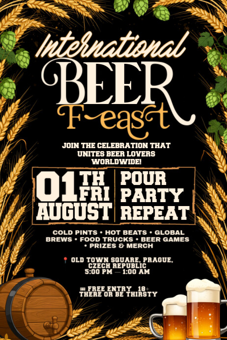 Hop & Harmony Fest Poster template