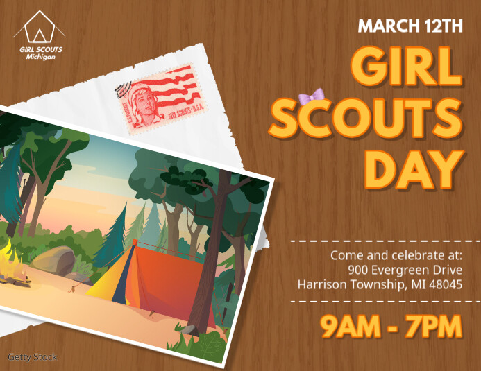 Girl Ror Project Flyer Horizontal girl scout day flyer template | PosterMyWall