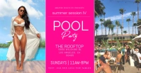 Horizontal Pool Party Flyer Template Eventbrite Measurements Template Capa para evento do Facebook