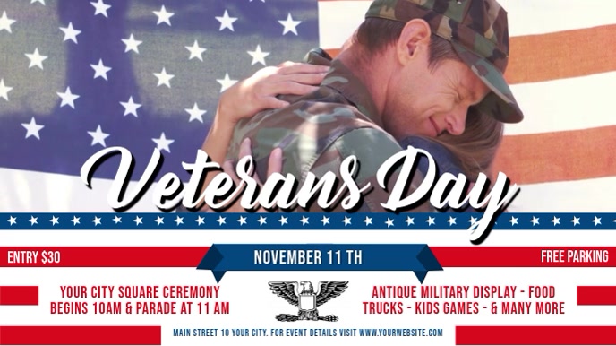 Horizontal Veteran's Day Digital Display Video template