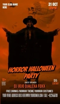 Horror Halloween party Wizytówka template