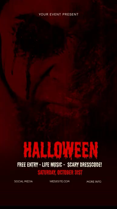 Horror Halloween Party Flyer Template Instagram Story