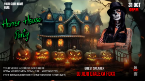 Sort HORROR HOUSE PARTY Post di Twitter Template