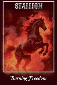 Horse Burning Poster template