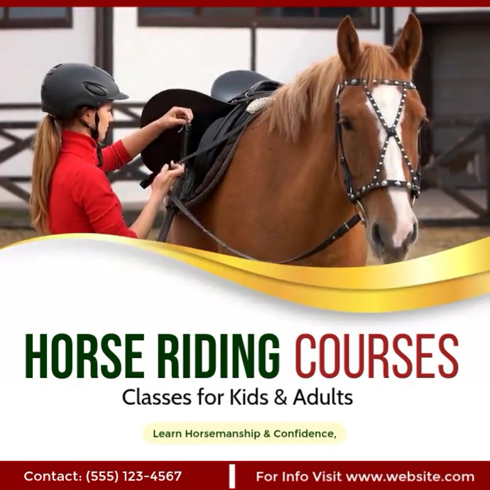 Horse Riding Courses Square Template | PosterMyWall