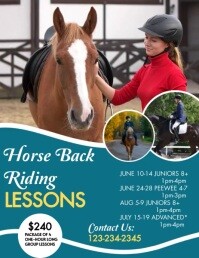 Riding Lesson Flier Example Horse riding lessons flyer Template | PosterMyWall