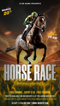 Zwart Horse Racing Event Digitalt display Template