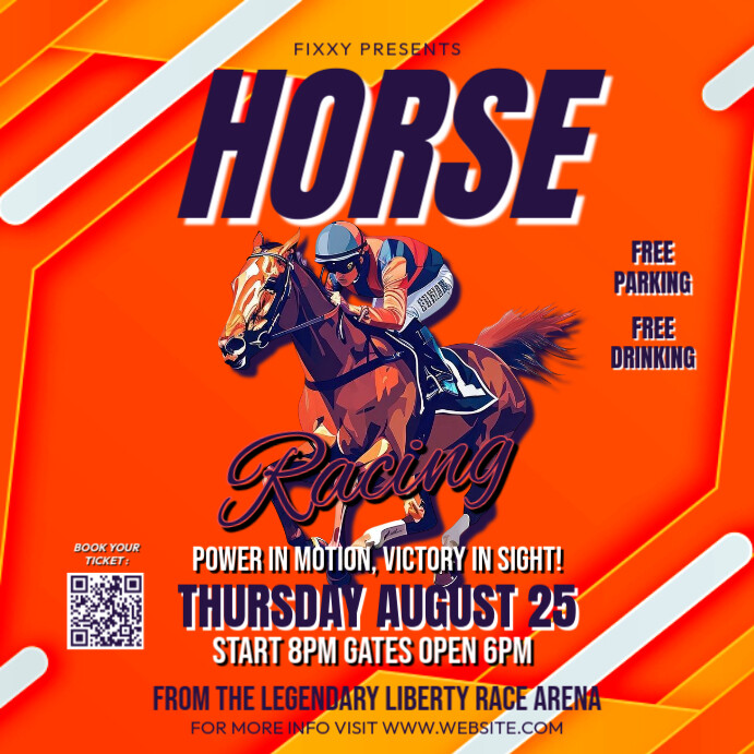 Horse Race Tournament Square (1:1) Template | PosterMyWall