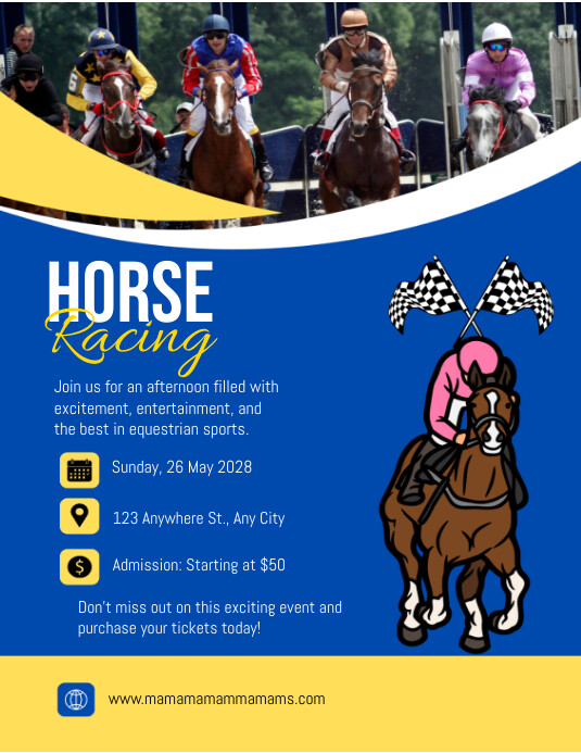 Weekday Racing Image Template horse racing Template | PosterMyWall