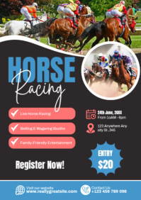Black Horse Racing Event A2 Template