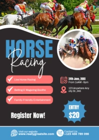 Horse Racing Event Poster Template – Exciting Derby & Race Day Flyer A2
